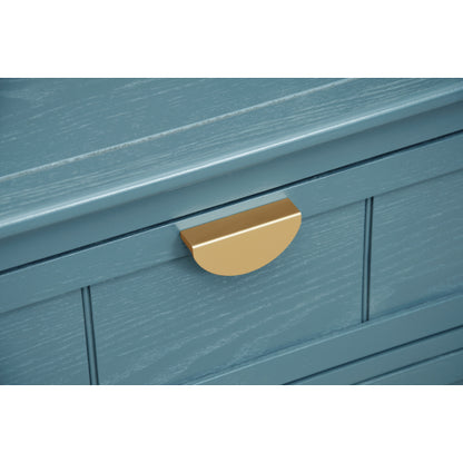 American Style 3-Drawer Storage Cabinet Anti-Tip Design Non-Slip Foot Pad Household Bedroom Study Wooden Chest Cabinet