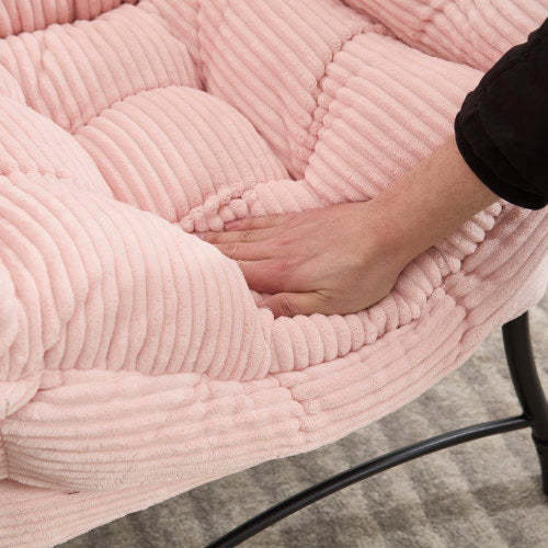 Lazy Chair with Ottoman, Modern Lounge Accent Chair with Armrests and a Side Pocket