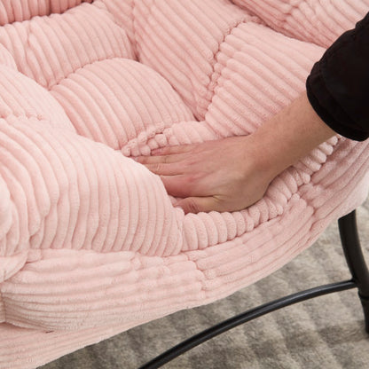 Lazy Chair with Ottoman, Modern Lounge Accent Chair with Armrests and a Side Pocket