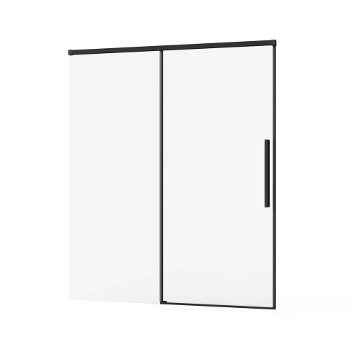 Goodyo 60" W x 72" H Sliding Shower Door, Semi-Frameless Glass Shower Door, 1/4" (6mm) Thick Tempered Clear Glass with Easy-clean Coating, Stainless Steel Hardware, Matte Black