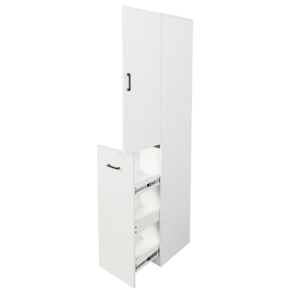 Kitchen Pantry Tall Cabinet with Pull-Out Multi-Tier Storage Shelf