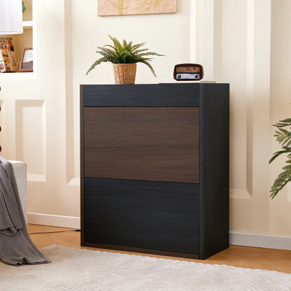 32.5 inch-58.8 inchW 40 inchH Multifuctional Storage Cabinet, Buffet Sideboard Cabinet with Drawer, Corner Cabinet for 44 inchH Window decor, Livingroom, Hallway, Entryway, Kitchen & Office  - Black & Walnut
