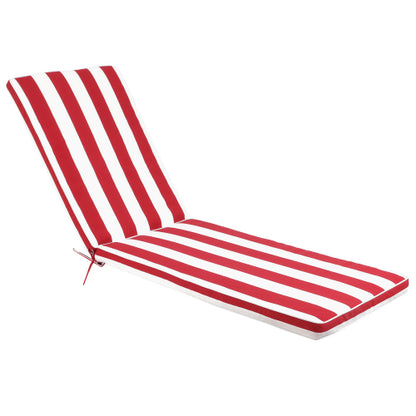 2PCS Set Outdoor Lounge Chair Cushion Replacement Patio Funiture Seat Cushion Chaise Lounge Cushion-Red/white