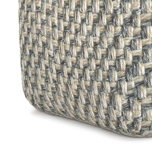 Square Pouf Ottoman Handwoven Accent Footstool with Soft Polyester Cover