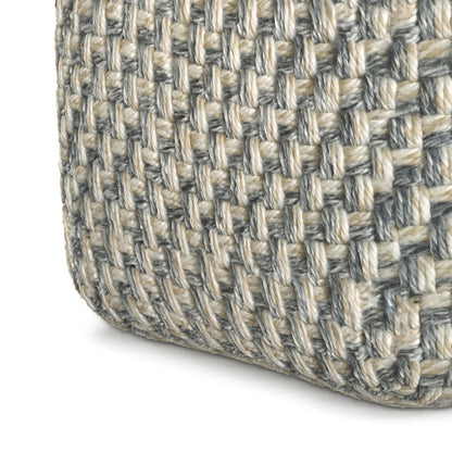 Square Pouf Ottoman Handwoven Accent Footstool with Soft Polyester Cover