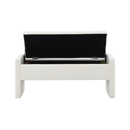 Modern Bed End Bench with Storage,Upholstered Large Foot Rest Stool, Comfy Window Vanity Bench for Living Room,Bedroom,Dorm,Coffee Table,Linen Beige