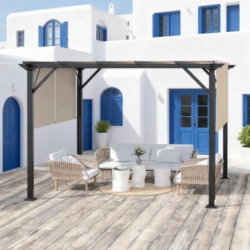 Pergola Canopy Patio Metal Shelter 12' x 10'