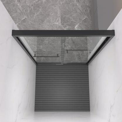 44-48"x72" Aluminum Frame Double Sliding Shower Door,Bypass Bathroom Sliding Door with Premium 5/16" (8mm)