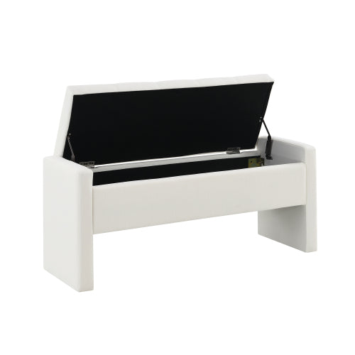 Modern Bed End Bench with Storage,Upholstered Large Foot Rest Stool, Comfy Window Vanity Bench for Living Room,Bedroom,Dorm,Coffee Table,Linen Beige