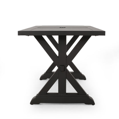 Outdoor Dining Table, Antique Matte Black