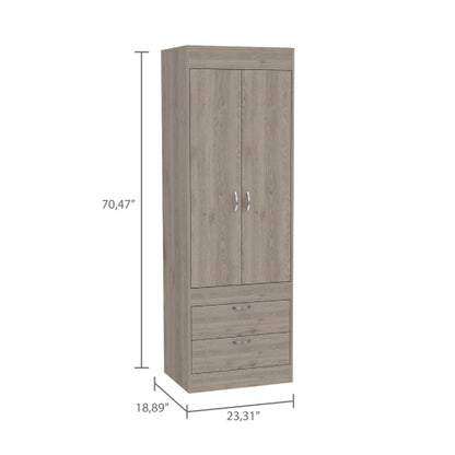 2-Door Armoire Light Gray