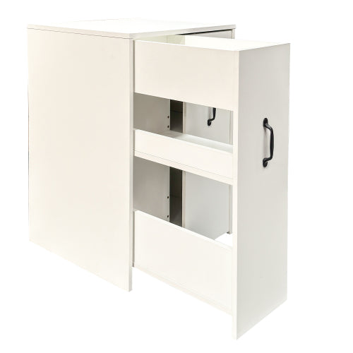 3-Tier Adjustable Side Panel Mobile Dustproof Storage Bookcase Cabinet