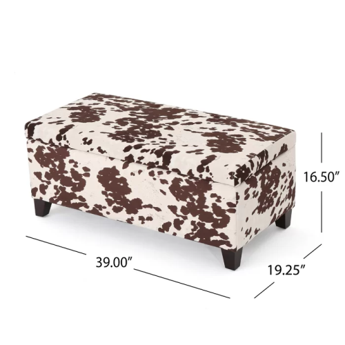 39 inch Velvet Storage Ottoman with Hinged Lid, Contemporary Design