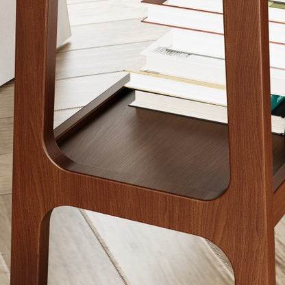 Retro Reddish Brown Slim Slate Side Table Nightstand