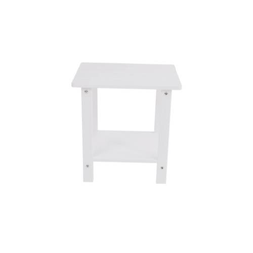 A wooden-textured imitation wood side table, simple yet with a rich texture. It comes with a small tabletop and is suitable for outdoor picnics. white