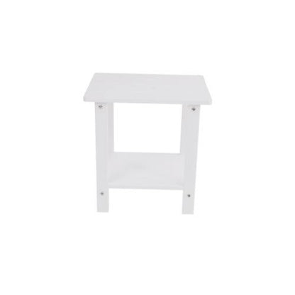 A wooden-textured imitation wood side table, simple yet with a rich texture. It comes with a small tabletop and is suitable for outdoor picnics. white