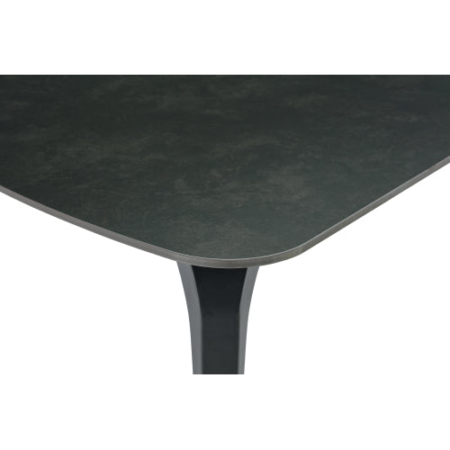 Modern Sintered Stone Dining Table with Metal Base, Luxury Style