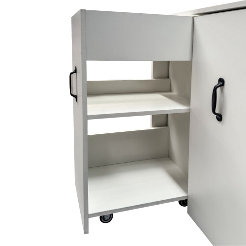 3-Tier Adjustable Side Panel Mobile Dustproof Storage Bookcase Cabinet