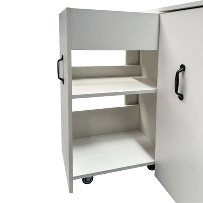 3-Tier Adjustable Side Panel Mobile Dustproof Storage Bookcase Cabinet