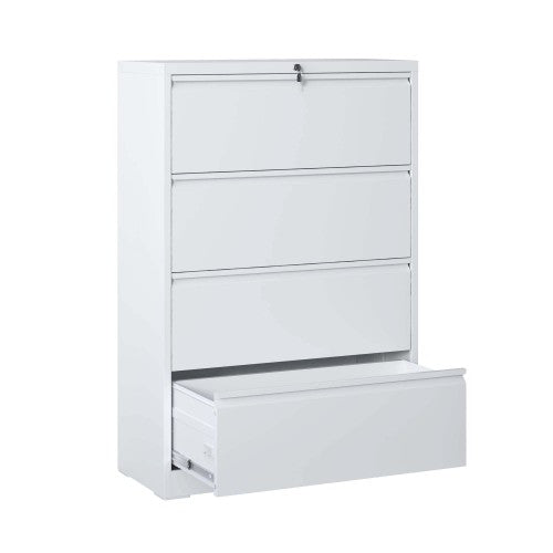 4-Drawer Heavy Duty Metal Lockable Lateral File Cabinet For Office