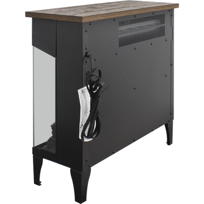 24 inch three sided glass electric fireplace with feet