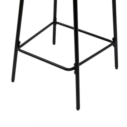 Hand Woven Bar Stools with Back Set of 2 Paper Rope Round Barstools with Footrest for Kitchen Island & Dining Rooms (Black & Honey)