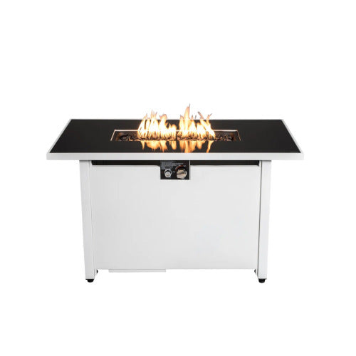 43" Metal Rectangular Fire Pit – Outdoor Patio Heating Table