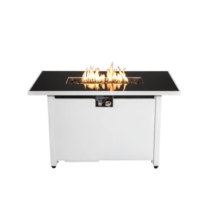 43" Metal Rectangular Fire Pit – Outdoor Patio Heating Table
