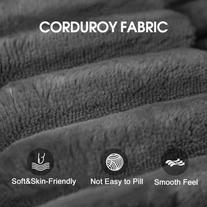 95 inch  Dark Grey Plush Corduroy U-Shaped Cloud Modular Sofa, No Assembly