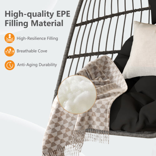 Outdoor garden rattan egg swing chair hanging chair PE hanging chair gray