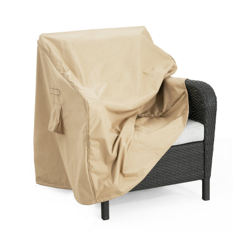 SHIELD PATIO OUTDOOR CLUB CHAIR COVER, BEIGE, SET OF 2