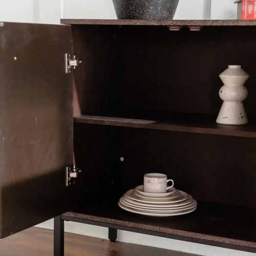 Mid Century 3D Geometric Sideboard Cabinet with Drawers