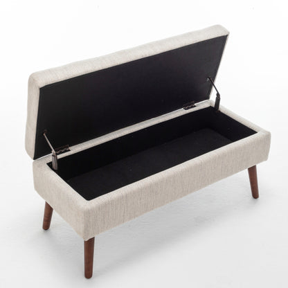 Storage Bench with Storage Bench for Bedroom End of Bed Bench Foot of Bed Bench Entryway Bench Storage Ottoman Bench 43.7inch  W x 18.1inch  D Off White Bench