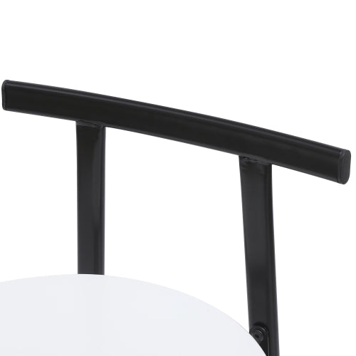 Bar Stools Kitchen Island Bar Chairs Set of 3 Metal Counter Barstools with Backrest for Dining Pub Room (Black & White)