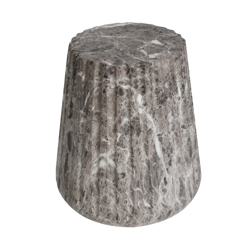 Outdoor Cleme Carved Side Table, Brown