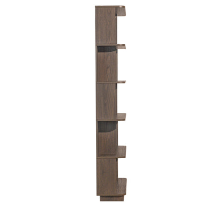 64.56inch H 5-Tier Open MDF Bookshelf 31.5inch L, Free Combination Multi-color American Home Display Shelf