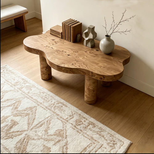 40inch  Burl Wood Cloud Coffee Table, Natural