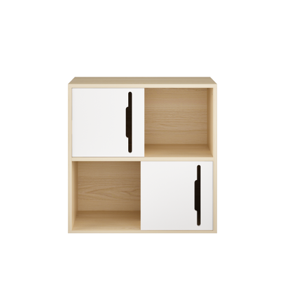 Nordic Style Wooden Storage Cabinet Sliding Door Design Open Closed Combined Shelf Cabinet For Bedroom Kids Room