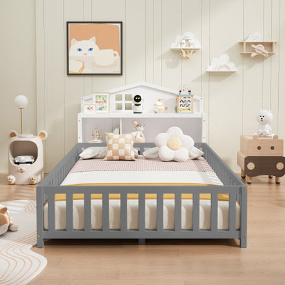 Headboards for Full-size Montessori Floor Bed White,Freely collocation