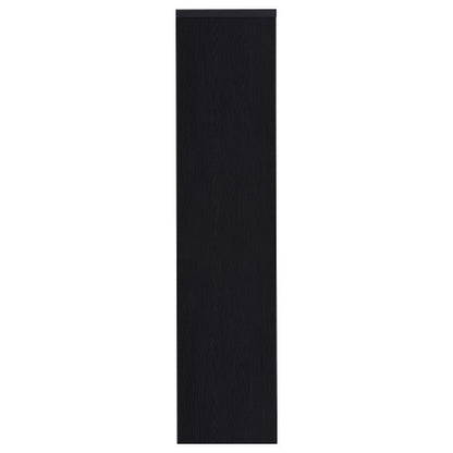 Black 3-Tier Vertical Media Tower Storage Pier with Bottom Cabinet