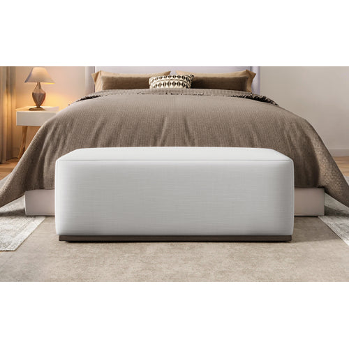 Modern Ottoman Footstool Upholstered Accent Stool for Living Room Bedroom