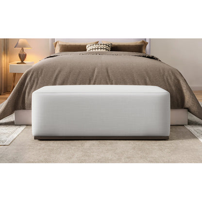 Modern Ottoman Footstool Upholstered Accent Stool for Living Room Bedroom