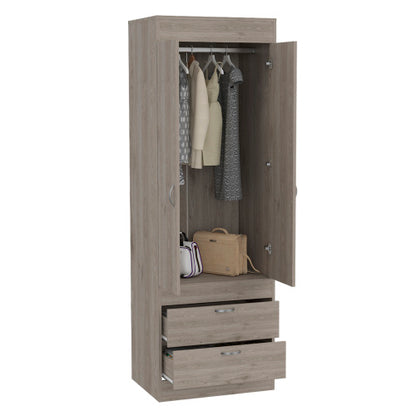 2-Door Armoire Light Gray