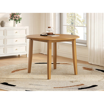 Extendable Round Dining Table for 2-4 People, Folding Wood Dining Table with Adjustable Size, Space-Saving Design for Small Apartments and Dining Areas - LIGHT BROWN