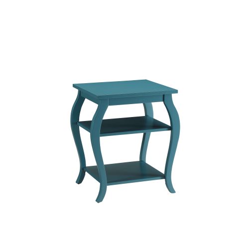 2-Tier Open Storage Accent Table with Solid Wood Cabriole Leg