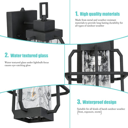 Outdoor Wall Light 1-Light 14.17-in H Matte Black Dusk to Dawn Led, Outdoor Wall Light