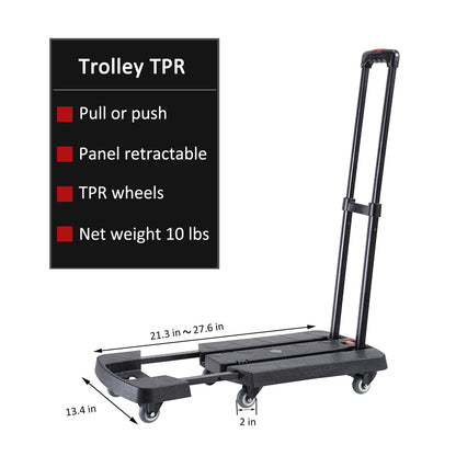 330 lbs. Folding Hand Truck, Dolly Cart for Moving, 6 Wheels Telescoping Hand Cart for Travel House Office Moving