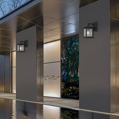 1-Light Black not Motion Sensing Outdoor HardWired Wall Lantern Sconce with No Bulbs Included