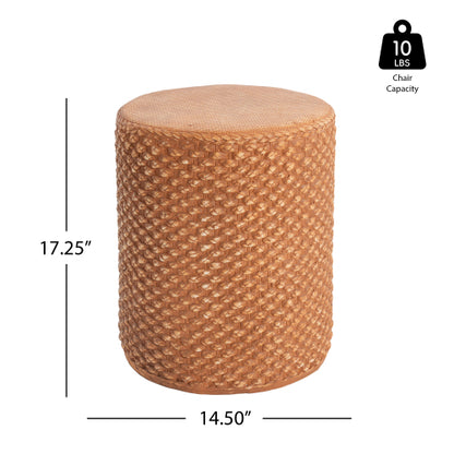 Evie Outdoor Patio Round MGO Side Table, Brown