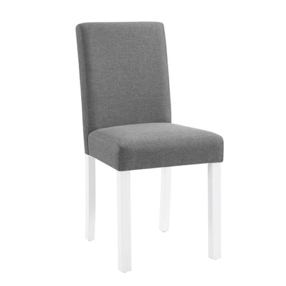 5-Piece Grey & White Two Tone Dining Set, Square Wooden Table with 4 Upholstered Chairs